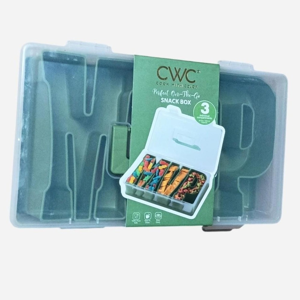 Cook With Color Perfect On The Go Green 3 Compartment Snack MVP Box